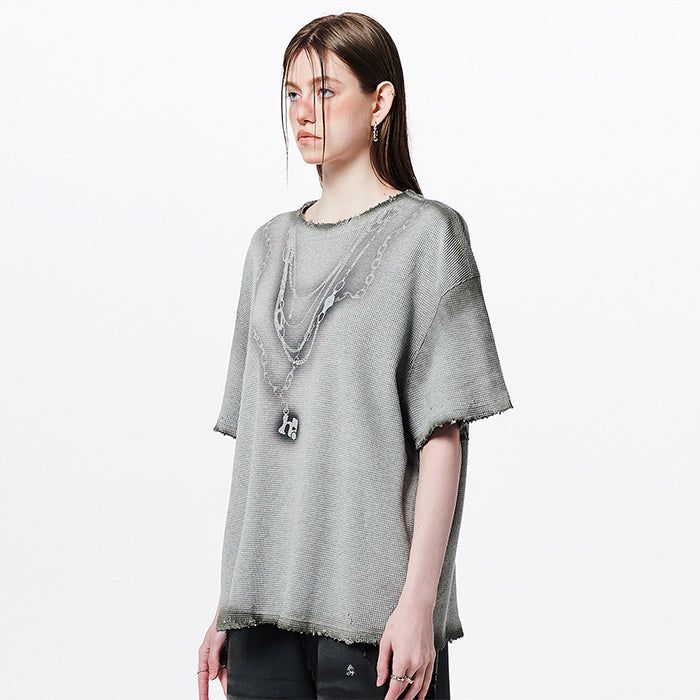 HOLY NUMBER 7(ホーリーナンバーセブン)の「Necklace Graphic Oversized T-Shirt(Tops)」