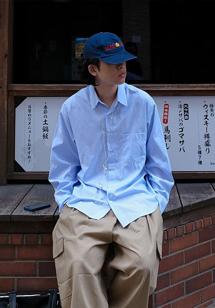 SEMIKAJI（セミカジ）の「[SEMADE] エッセンシャルストライプシャツ（トップス）」