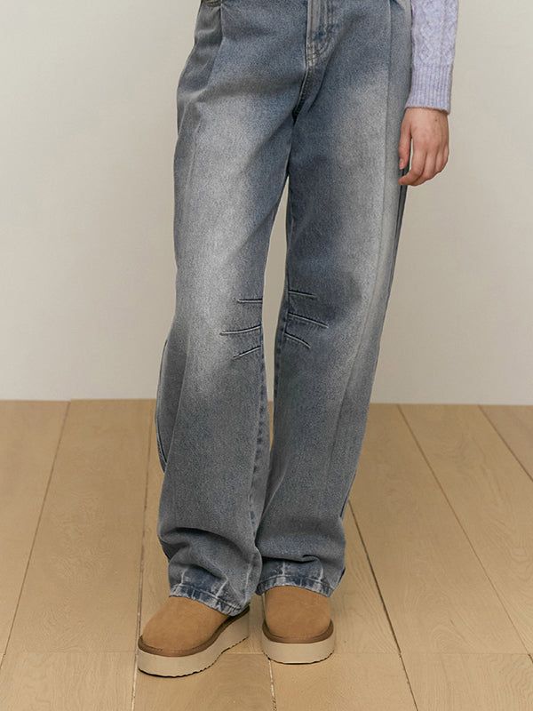 KIRSH（キルシー）の「WASHING PIN TUCK NAPPING WIDE-FIT DENIM PANTS [BLUE]（Pants）」