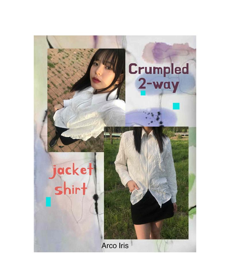 Crumpled 2-way jacket shirt
