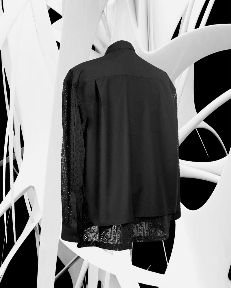 LACE PANEL SHIRTS_BK