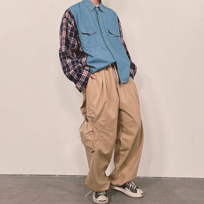 check block denim shirt_blue