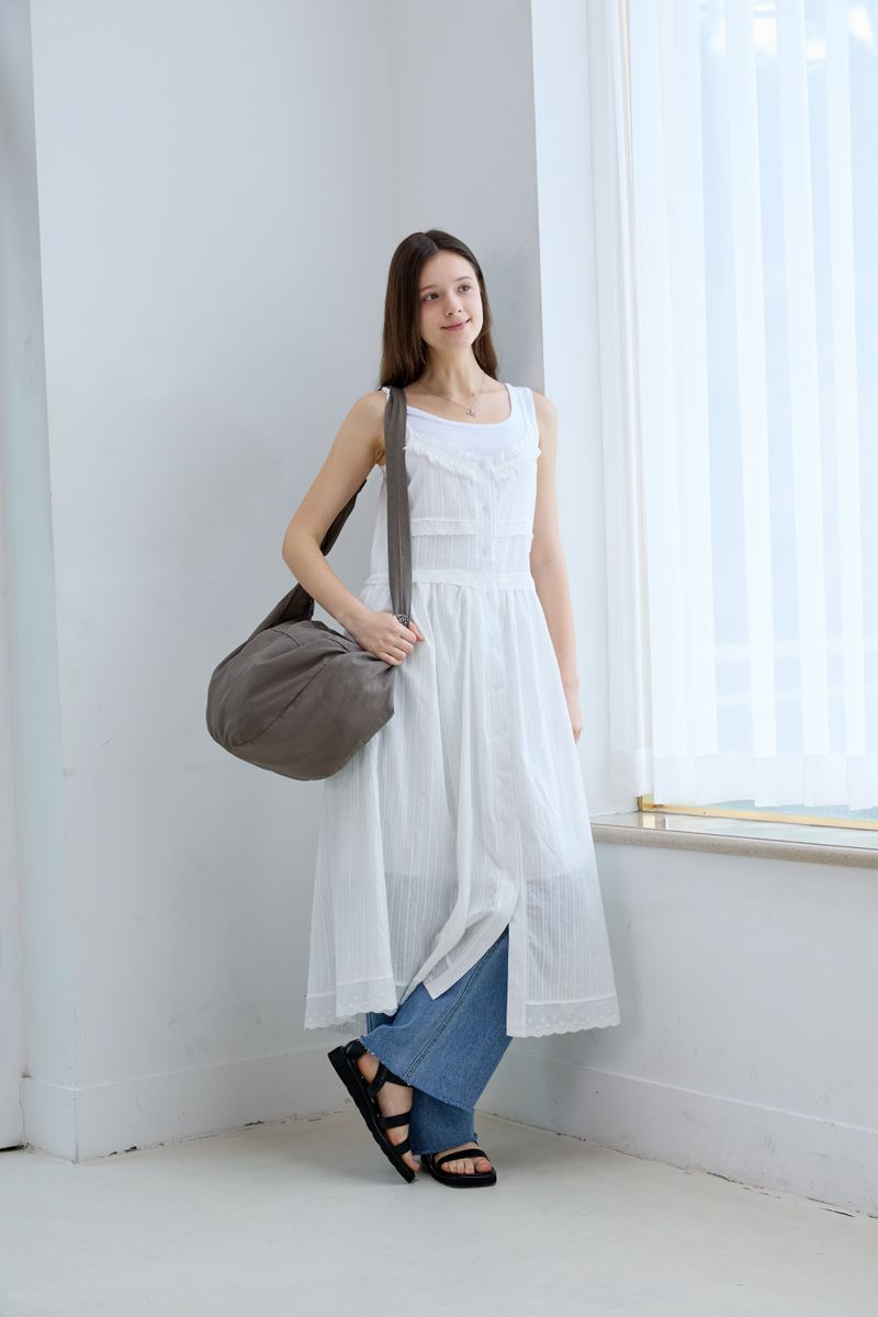 LACE LAYERED LONG DRESS