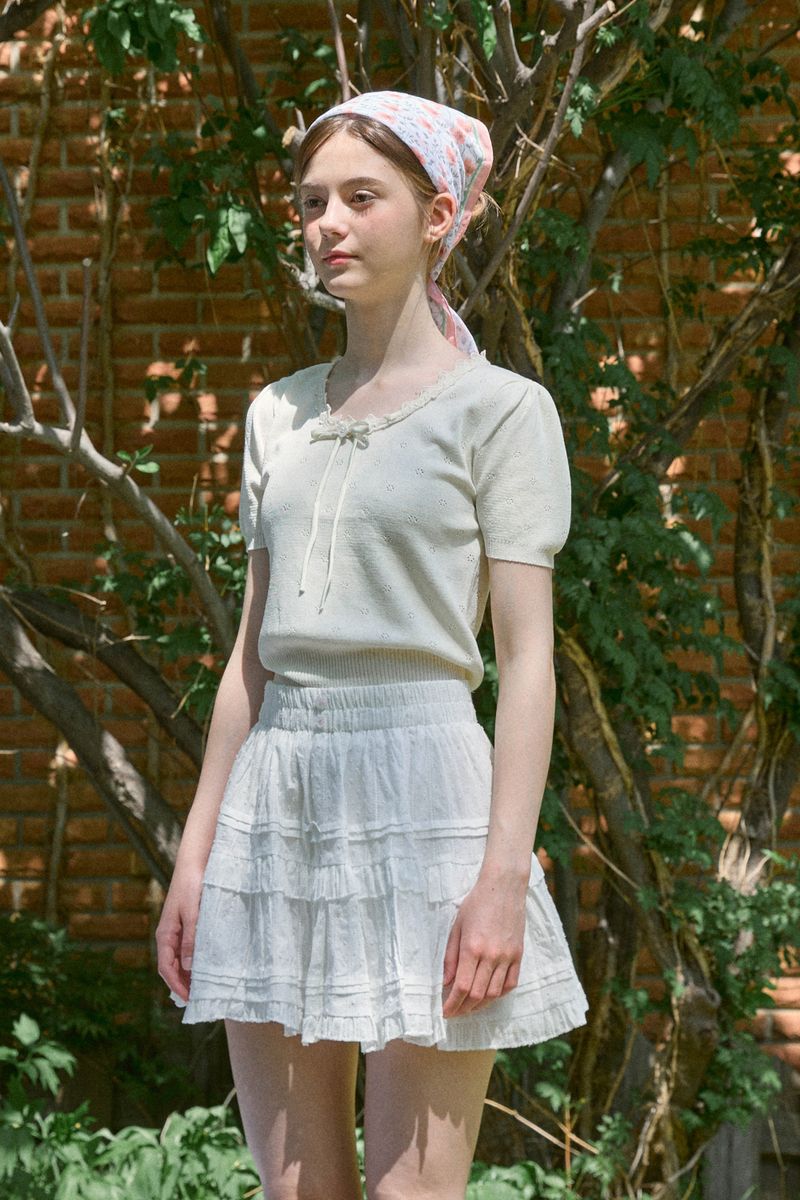 DOT FRILL SKIRT (2 COLORS)