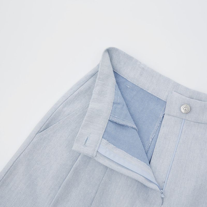 Cotton Washing Half Pants Blue