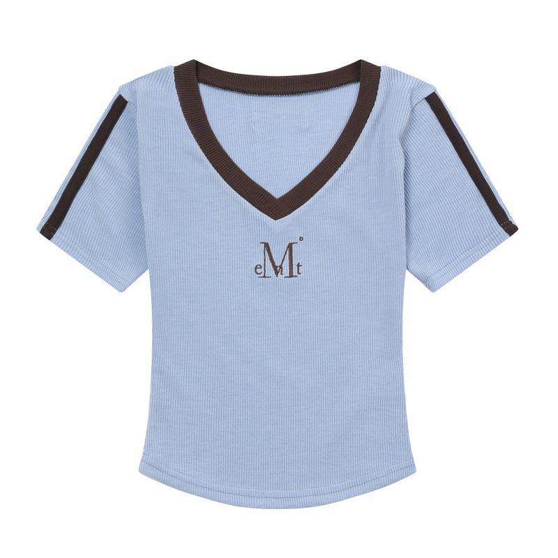 BINDING TRACK LINE HALF SLEEVE T (3COLOR)