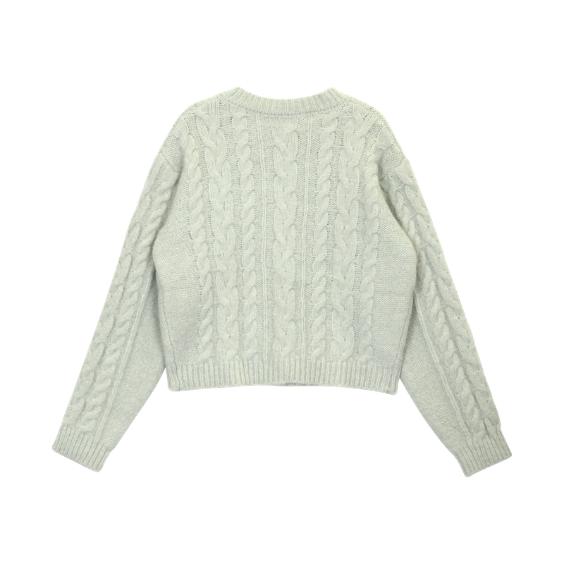 POMPOM TWIST CARDIGAN