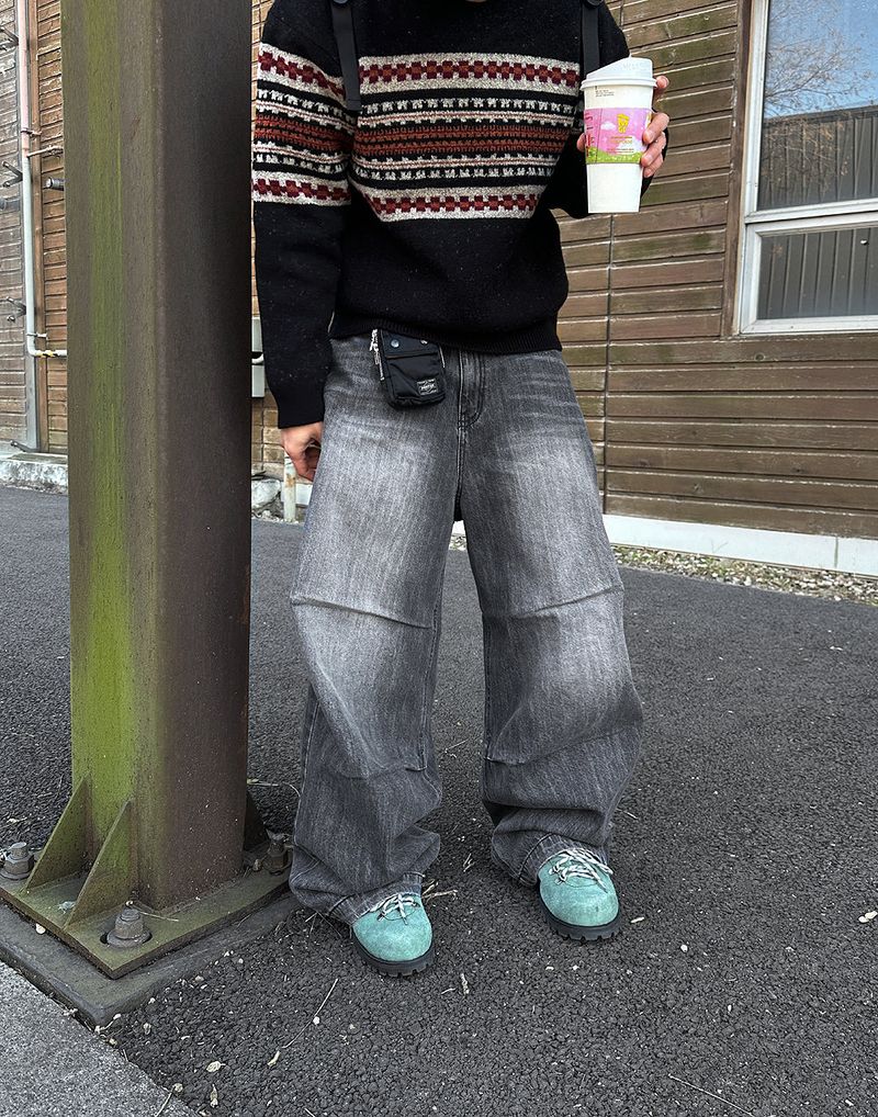 No.1100 slap back snap wide denim PT