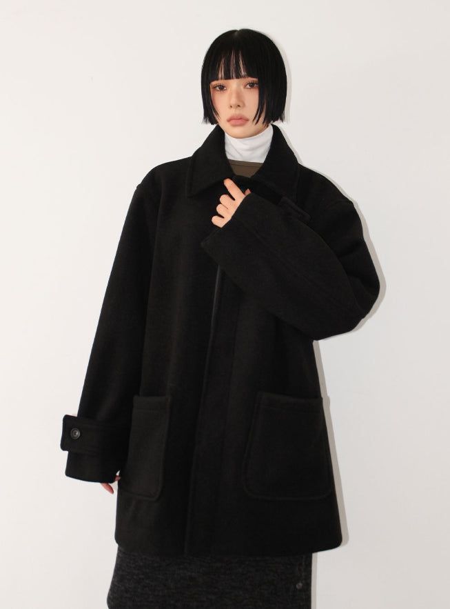 CASHMERE BLEND HALF COAT