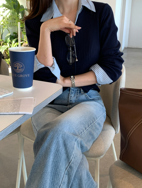 Knits Melting Ribbed Round Cardigan