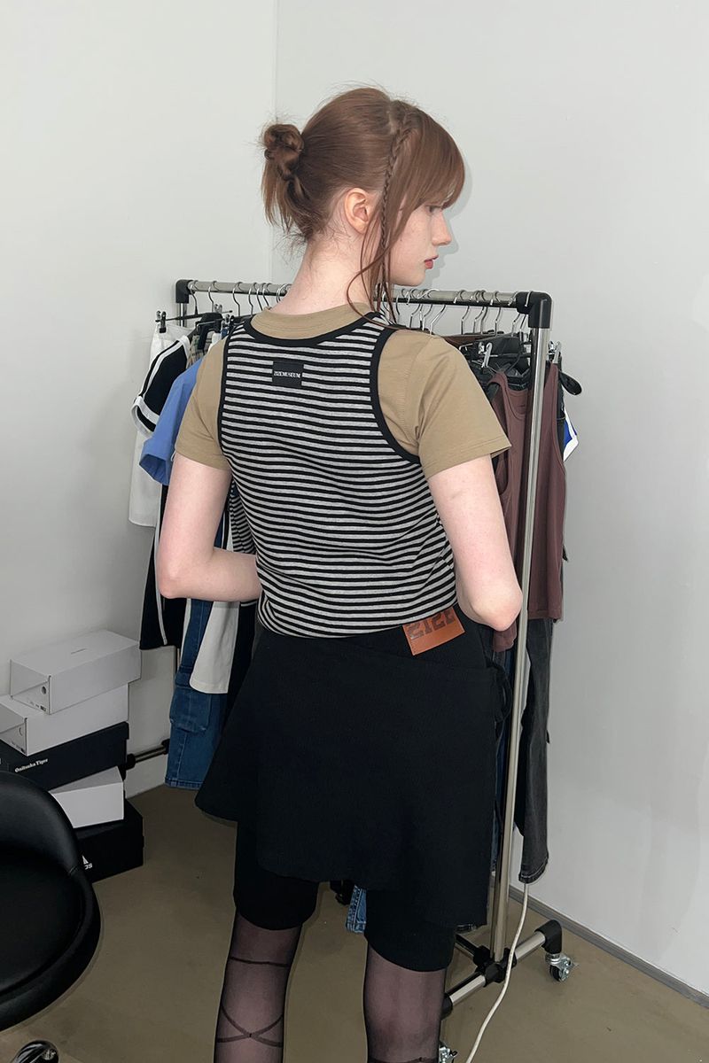 STRIPE SLEEVELESS (GRAY)