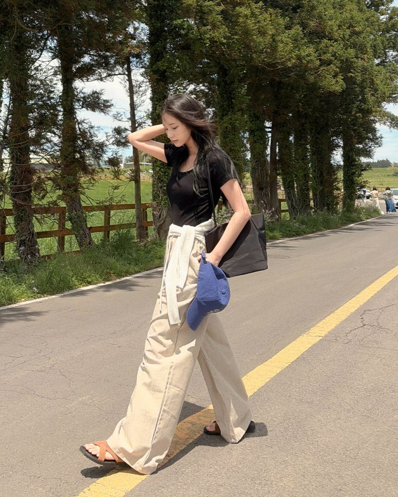 Heppin stripe banding pants