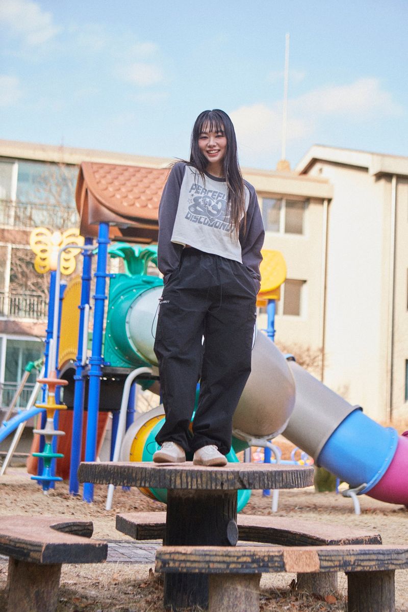 string cargo track pants_black