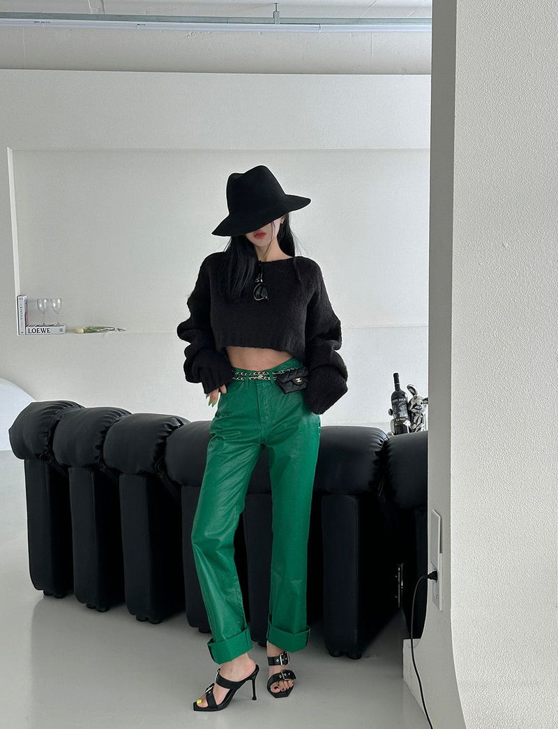 salt wool cropped knitwear