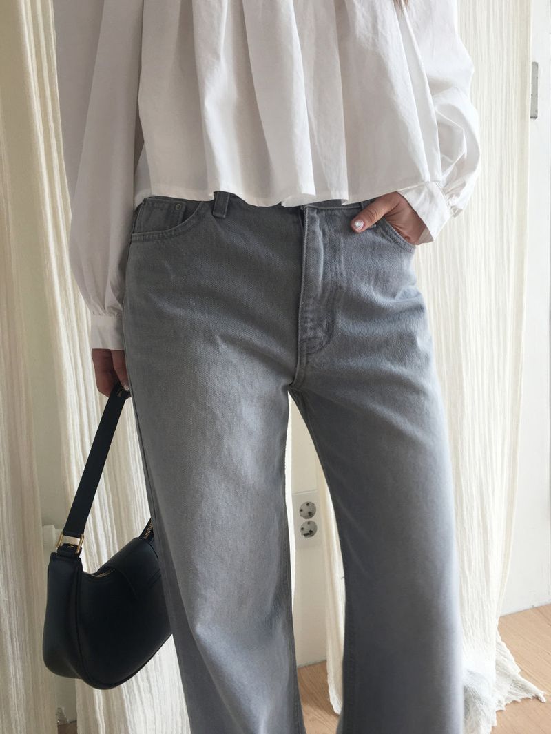 Gray boots-cut denim