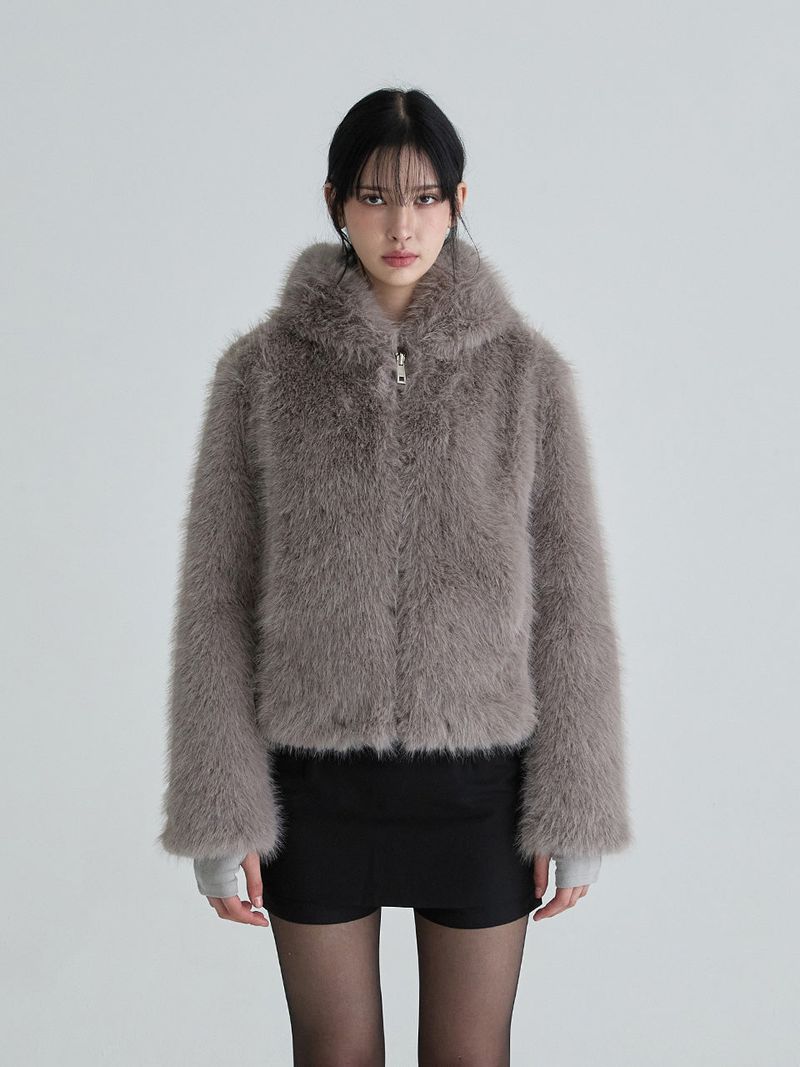 Not your rose（ノットユアローズ）の「Hoodie fur jumper (Charcoal)（Jackets/Outerwear）」