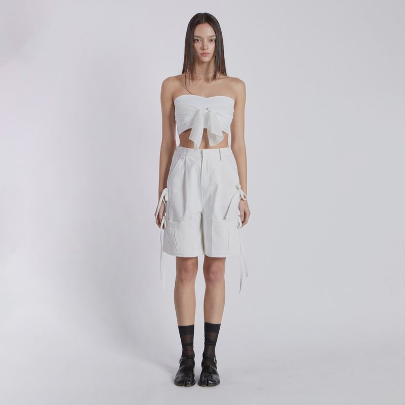 JINJUSE(ジンジュユーズ)の「STRAP POCKET BERMUDA PANTS(WHITE)(Pants)」