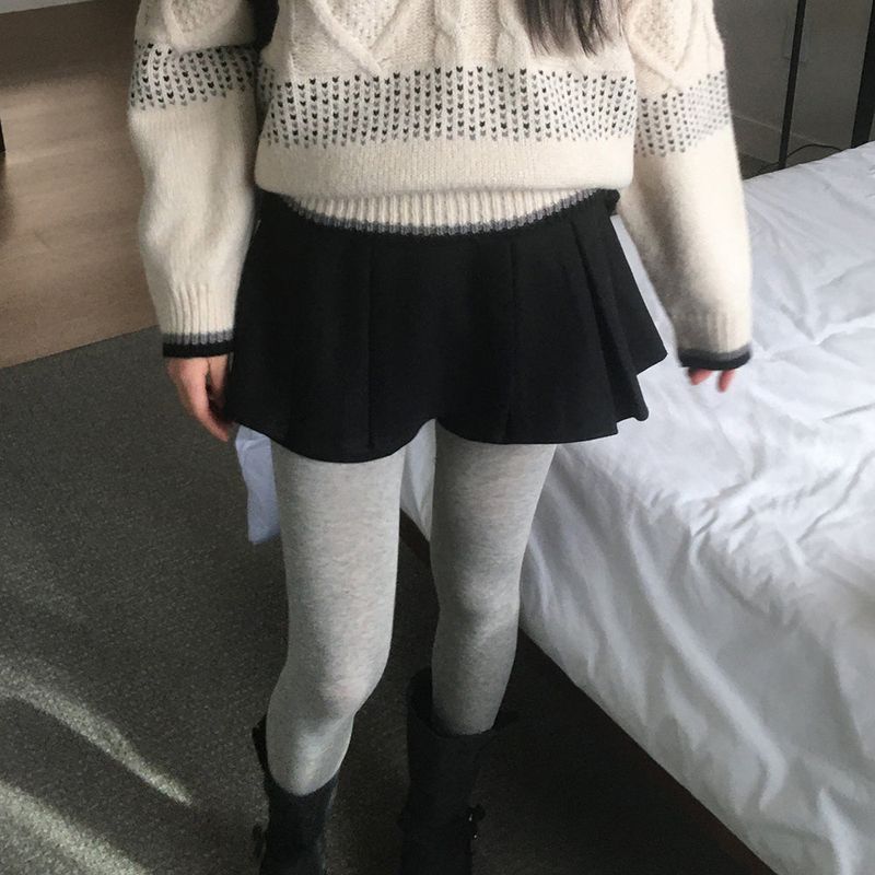 WONDER WONDER(ワンダーワンダー)の「Cheekn woolen pintuck mini skirt(Skirts)」