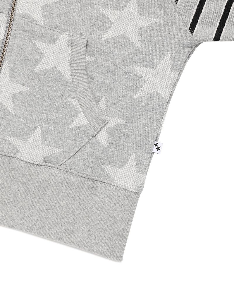W RAGLAN STAR ZIP UP HOODIE GREY(CV2FFFM482A)