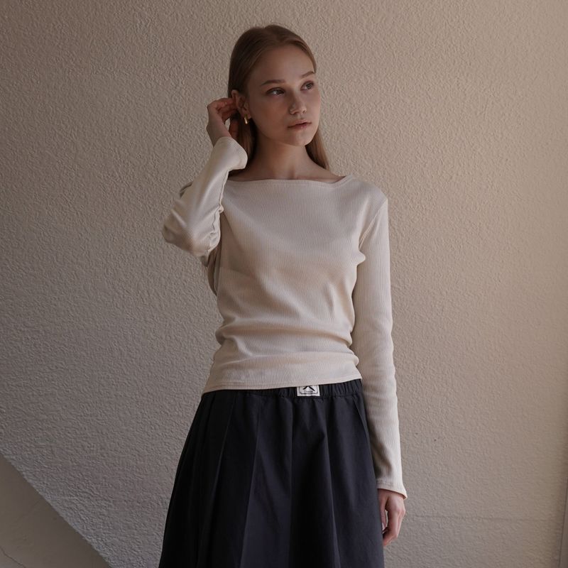 Cream Boatneck Top