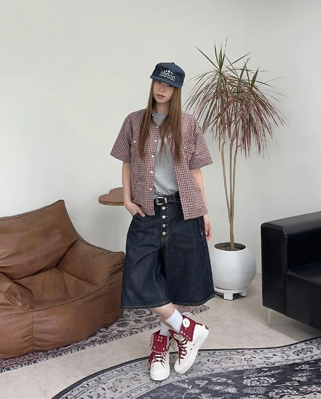 Kea Two-Pocket Crop Check Shirt
