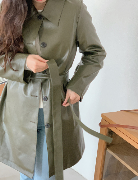 SHOPPERLAND（ショッパーランド）の「レザーシングルトレンチコート(2color)（ジャケット/アウター）」