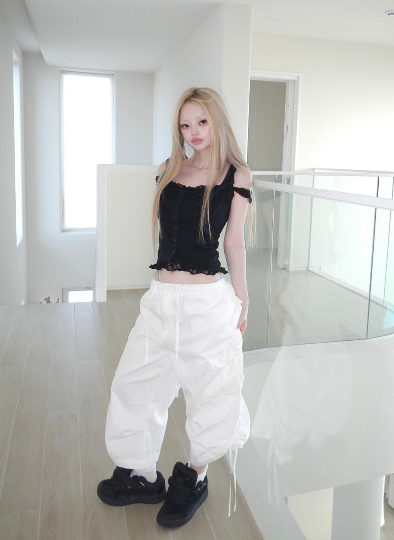 carrot frill top(2 color)