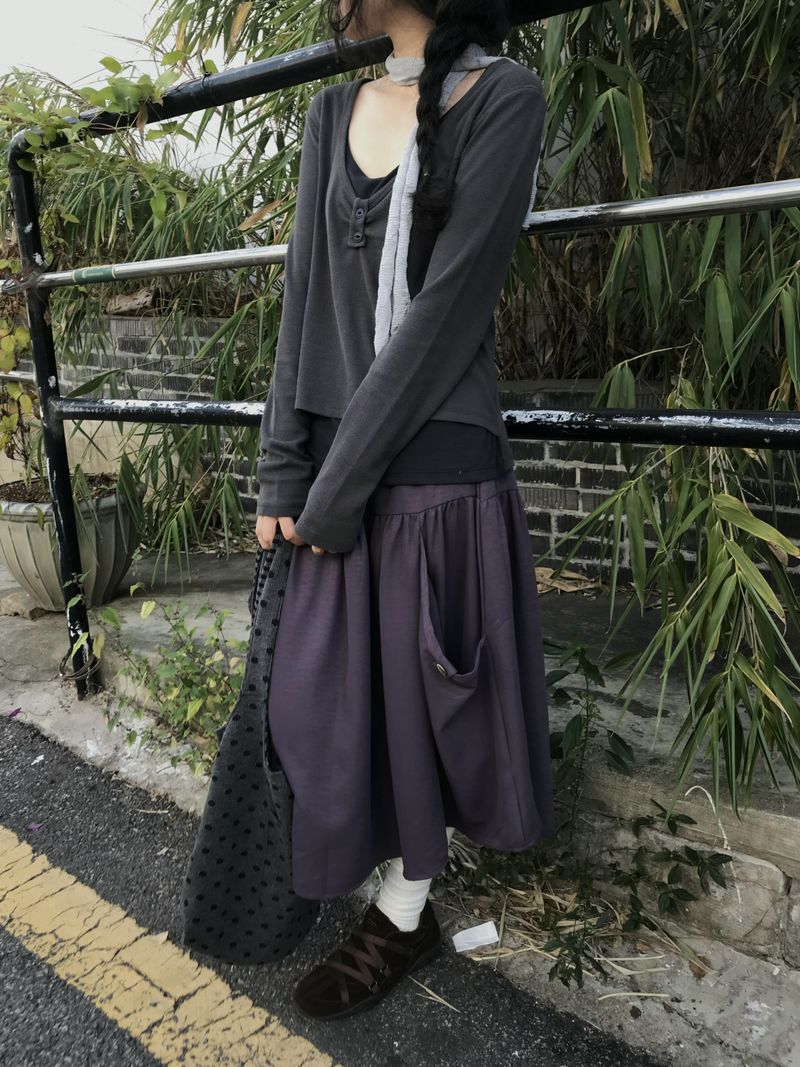 レイヤード カラーブロックティー