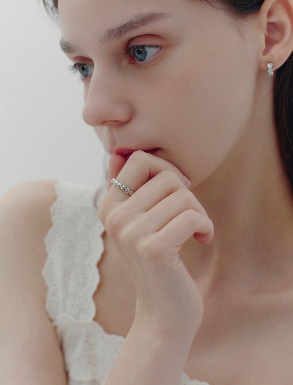 hyeres lor（イエール・ロール）の「26SS★ [Premium Plating] Essence AB(W) Heart Bubble Ring（Accessories）」