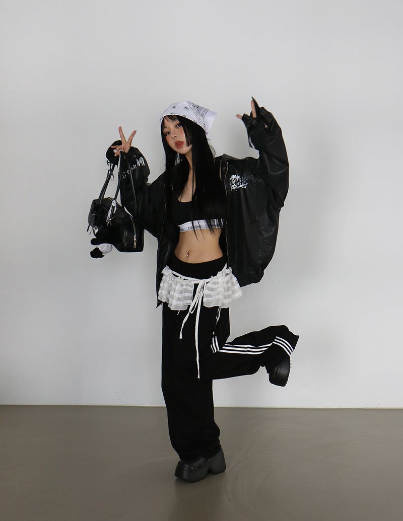 Track Point String Wide Pants
