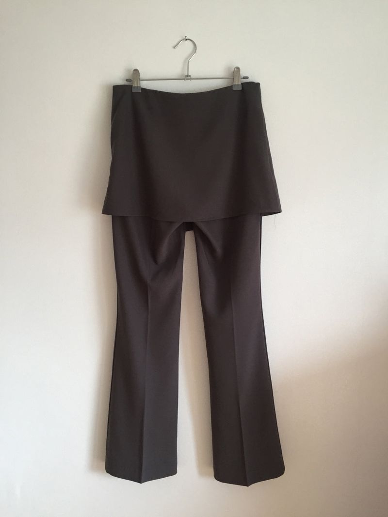 Cut slacks layered pants (2 colors)