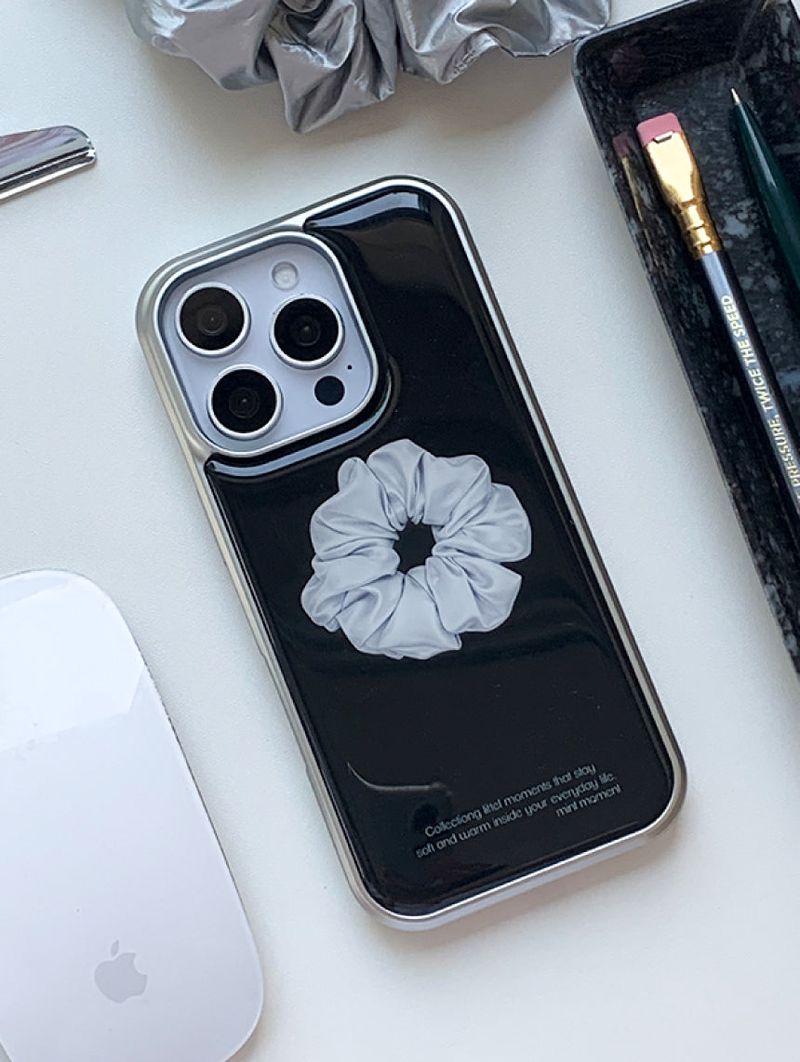 [MADE]シルバーシュシュ シルバーエポキシ iPhoneケース