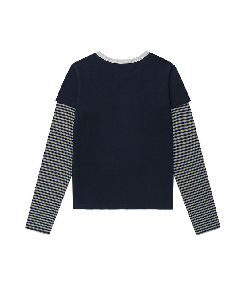 OLD GRORY RINGER LAYERED LS TEE NAVY(CV2GFFT558A)