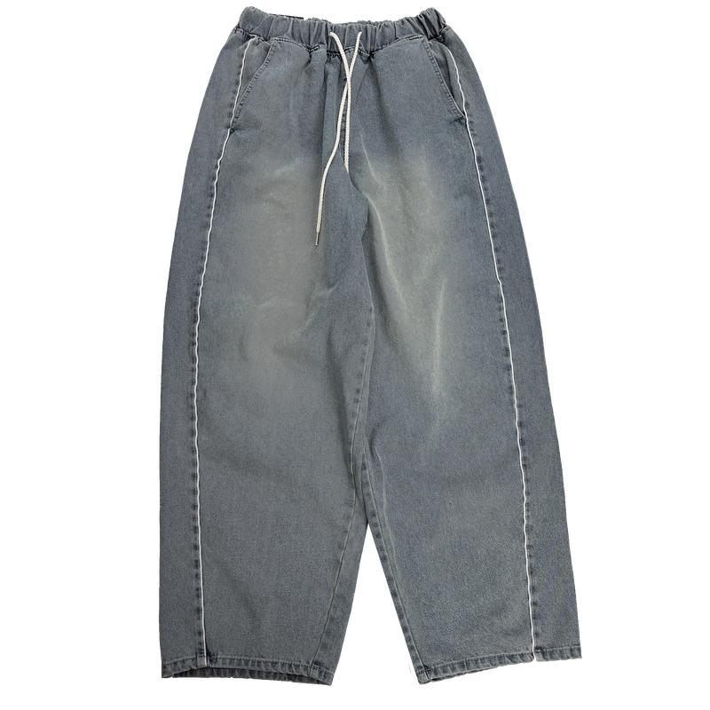 denim piping balloon pants