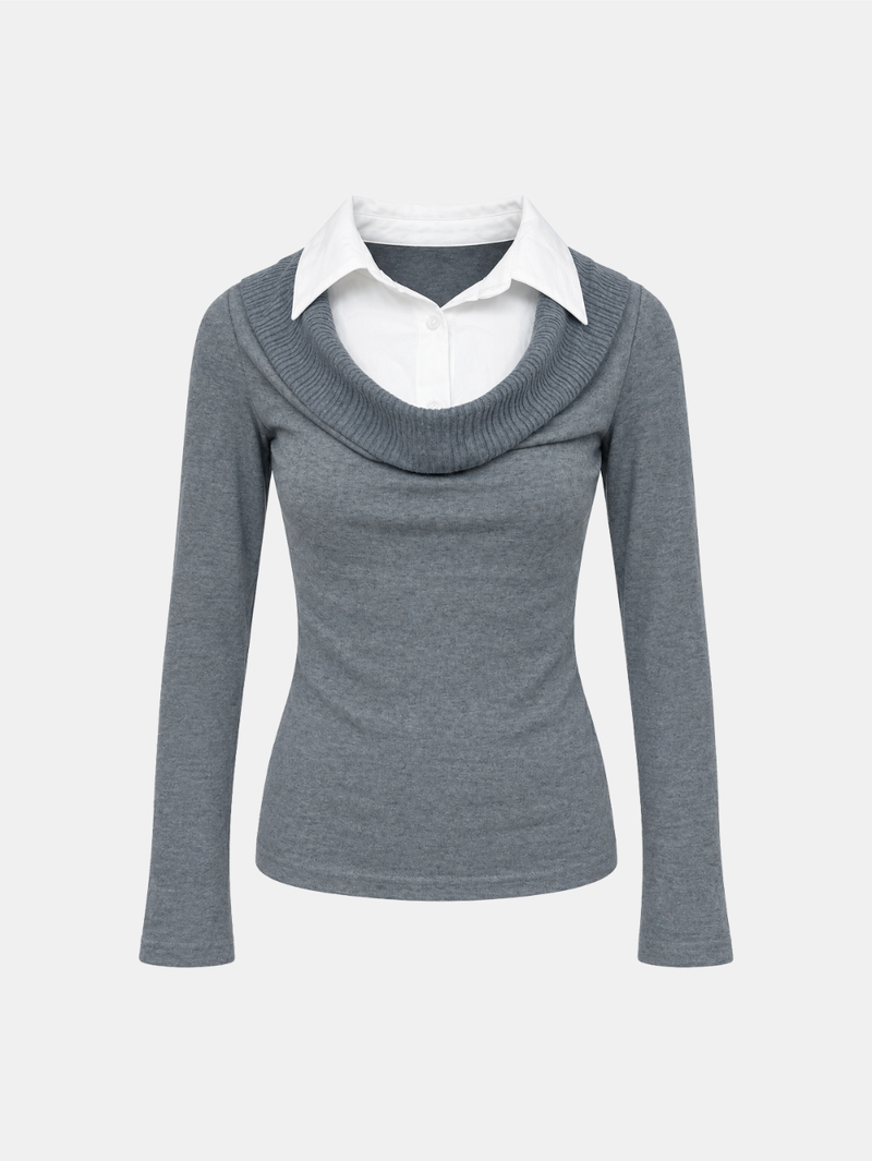 Marlowe Drape Neck Knit Top