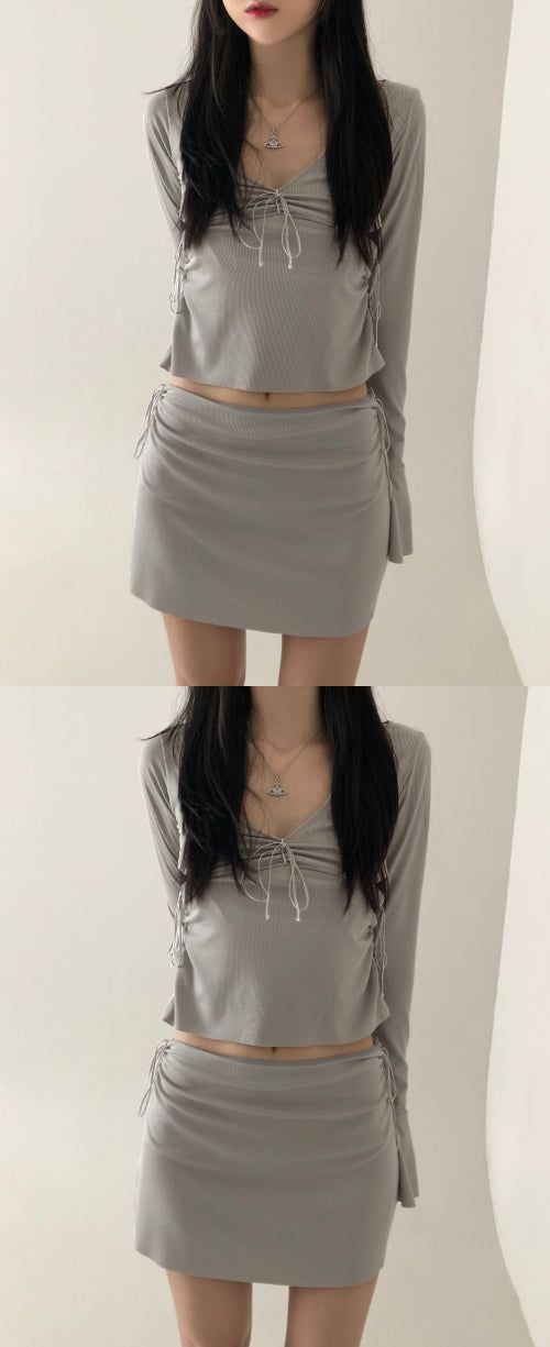 Perry Strap Shirring T (2color)