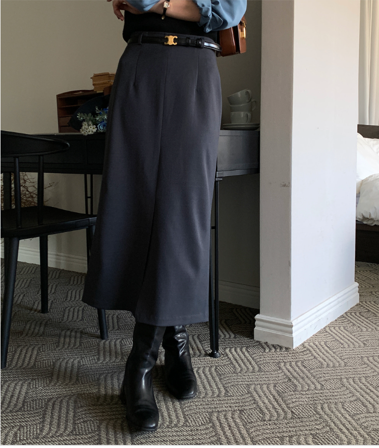 Lavin Simple Slit Long Skirt / 4 colors