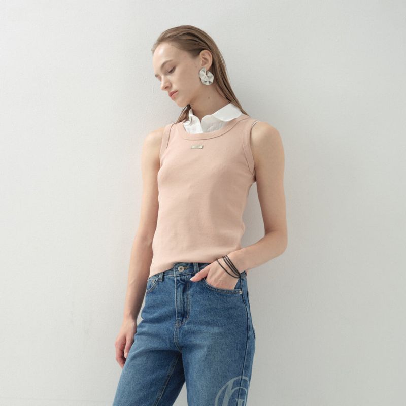 Cotton Label Sleeveless_Salmon Beige