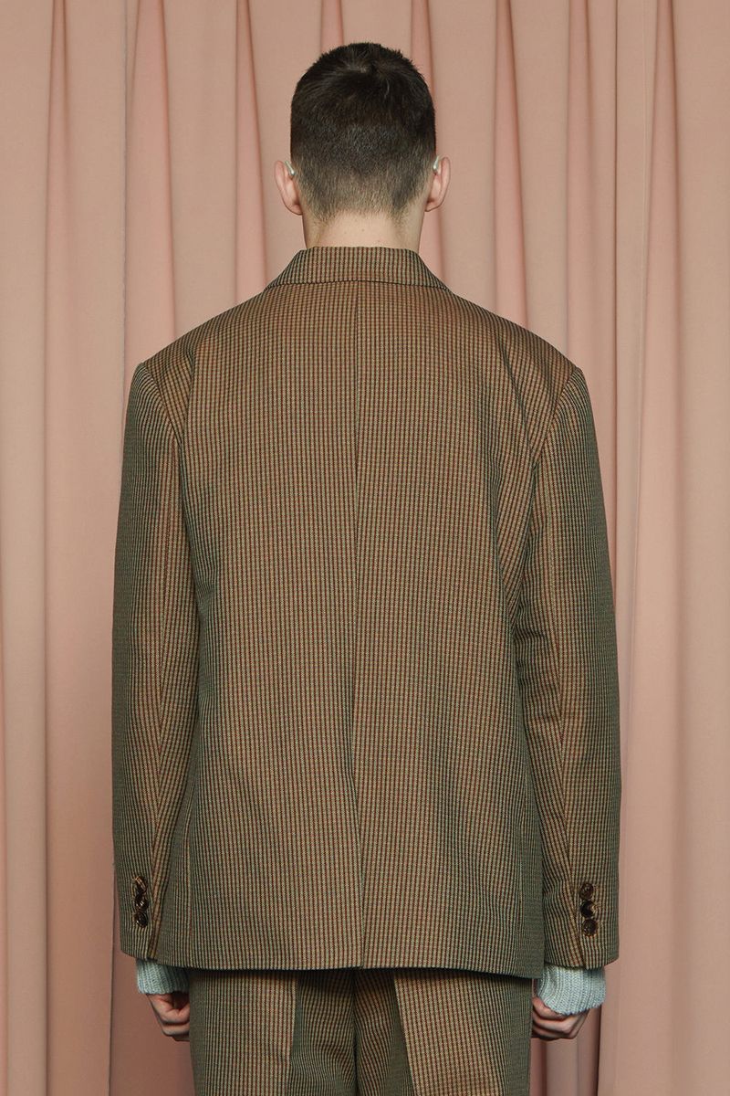 SYMBOL CHECK JACKET / BROWN&GREEN