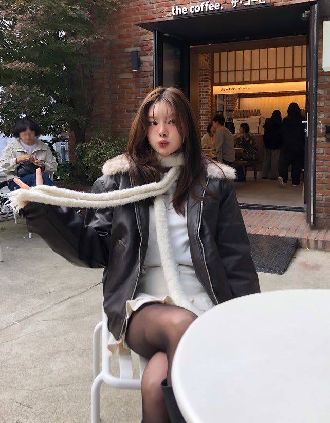 Kati Real Raccoon Fur Leather Jacket
