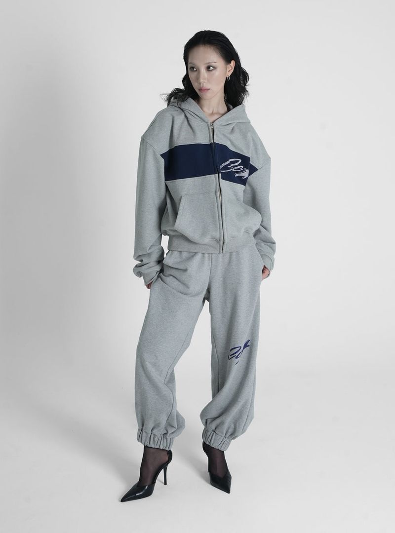 STAR LOGO HOODIE ZIP-UP GREY