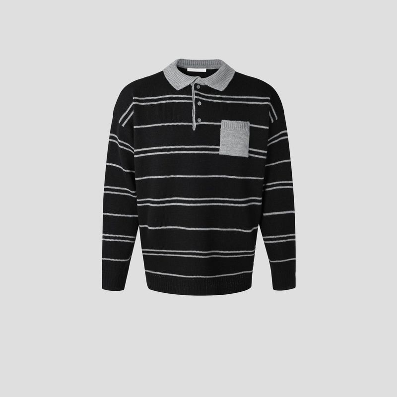 Mag pocket collar knitwear