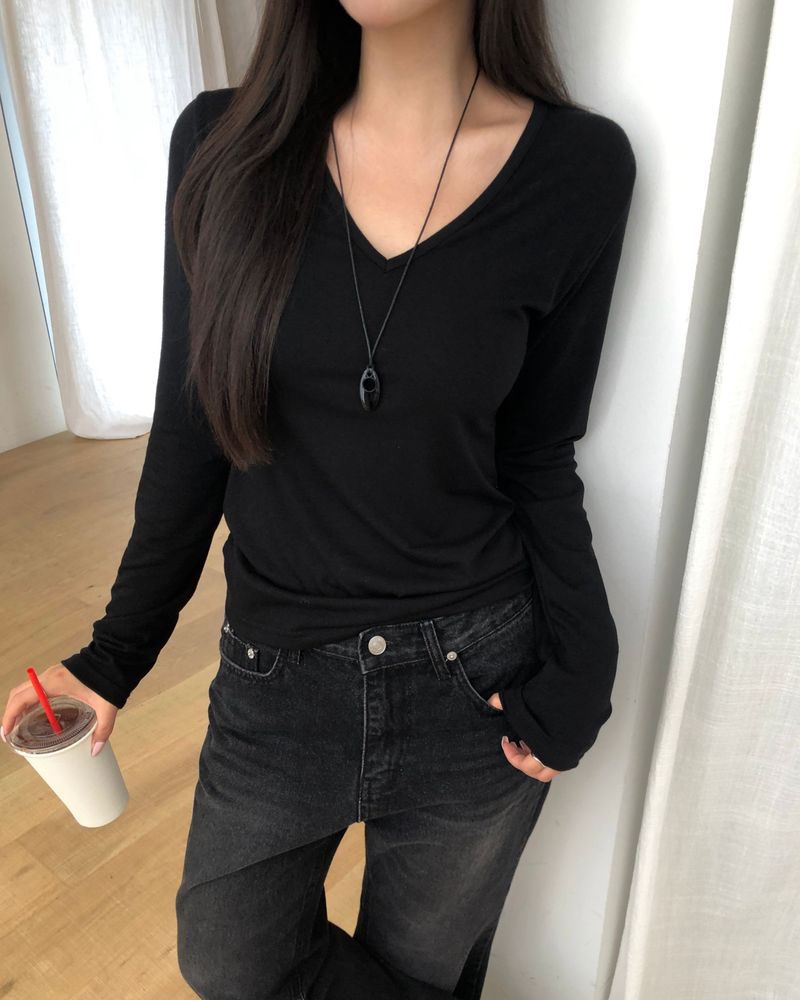 [ORIGINAL] Nimo Deep V-neck long-sleeve T-shirt