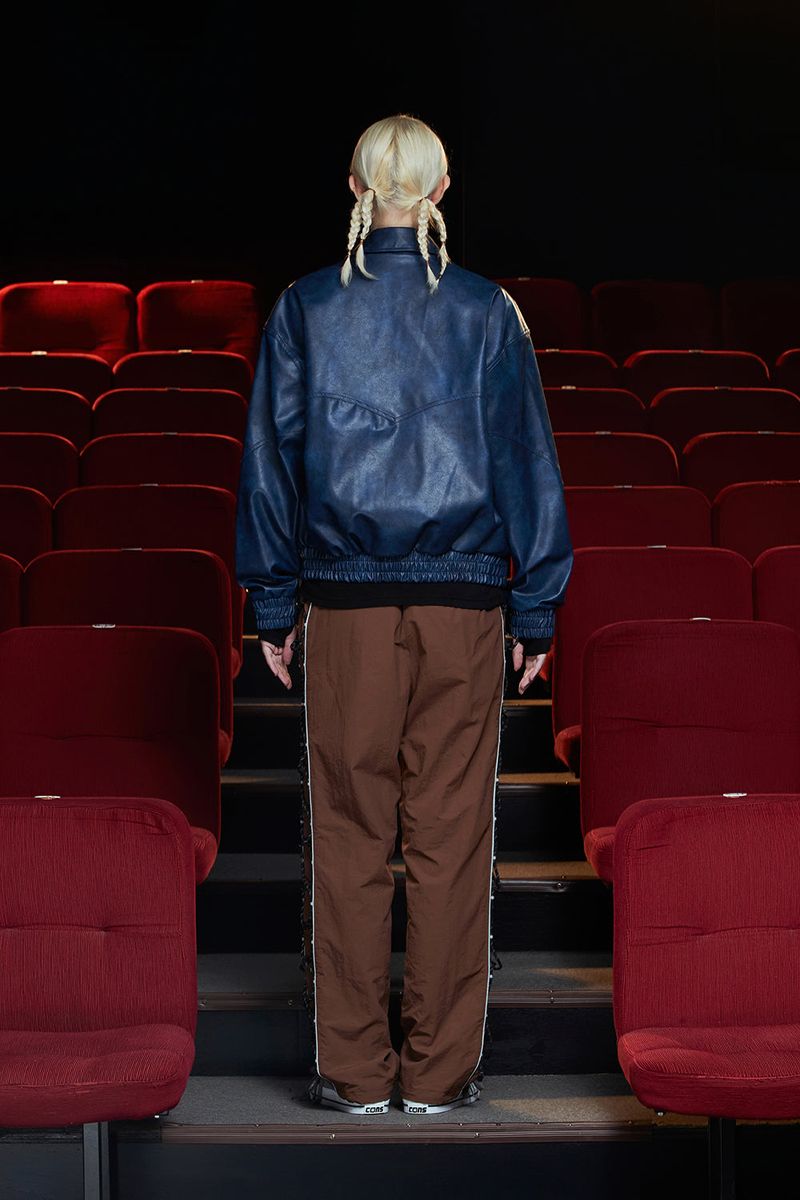 FAUX LEATHER WESTERN BLOUSON / BLUE