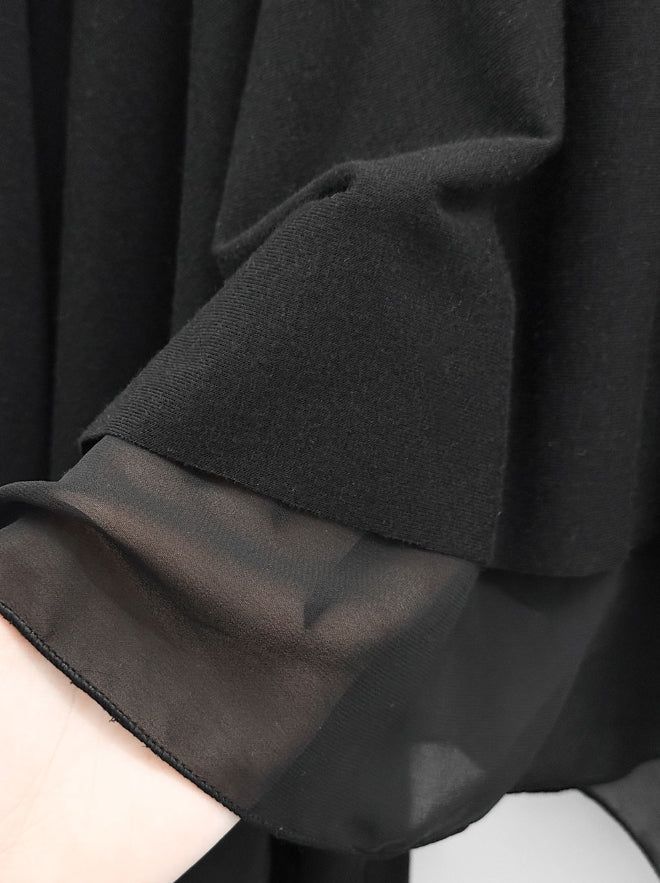 Roach chiffon unbalanced flare skirt