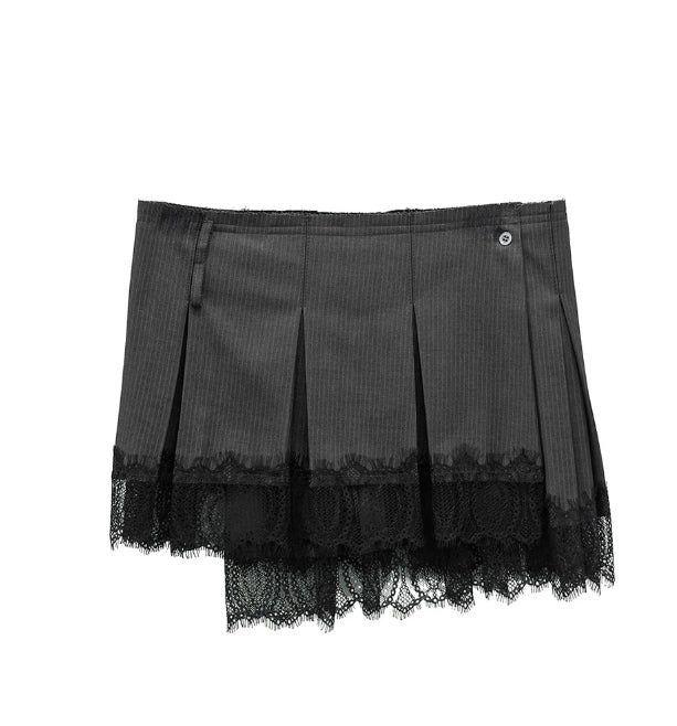 Labelly Pleated Wrap Skirt Lace