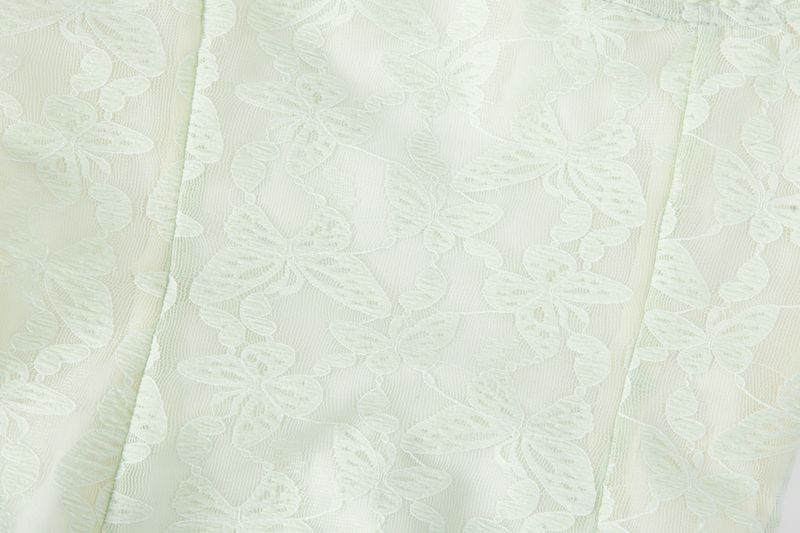 lace backless top mint butterfly