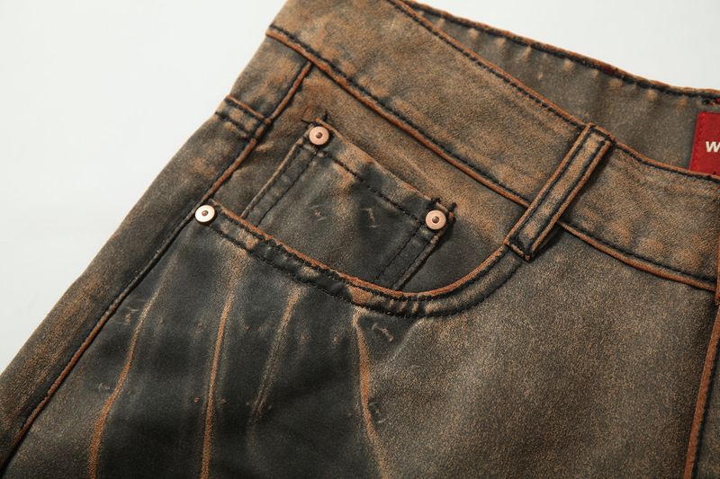 TIE SPRAYED BOOT CUT SUEDE PANTS