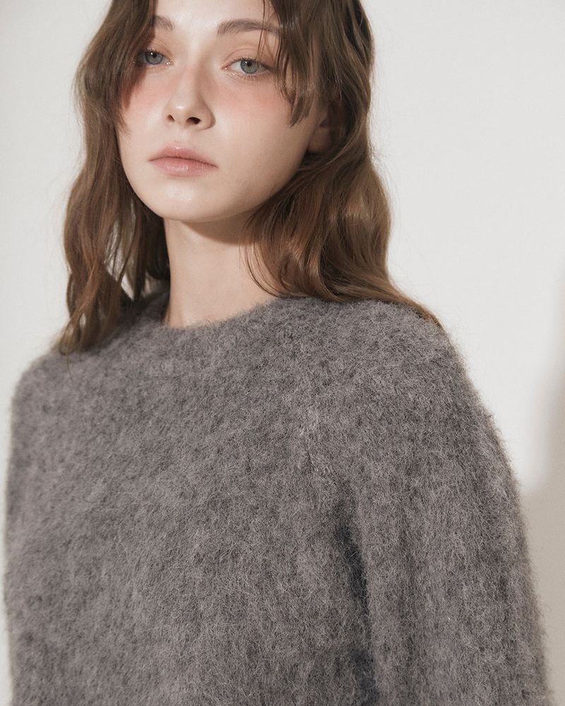 WOOL BRUSHED SWEATER [GRAY]