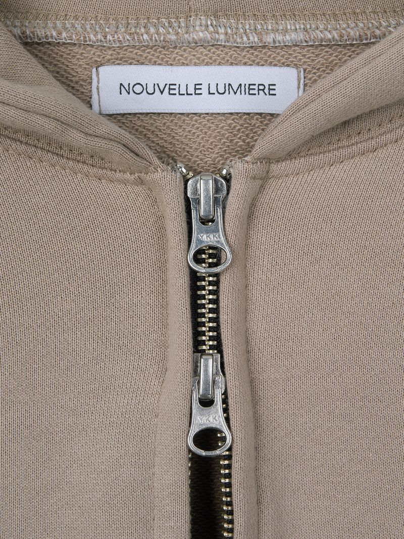 Asel Hooded zip-up Beige